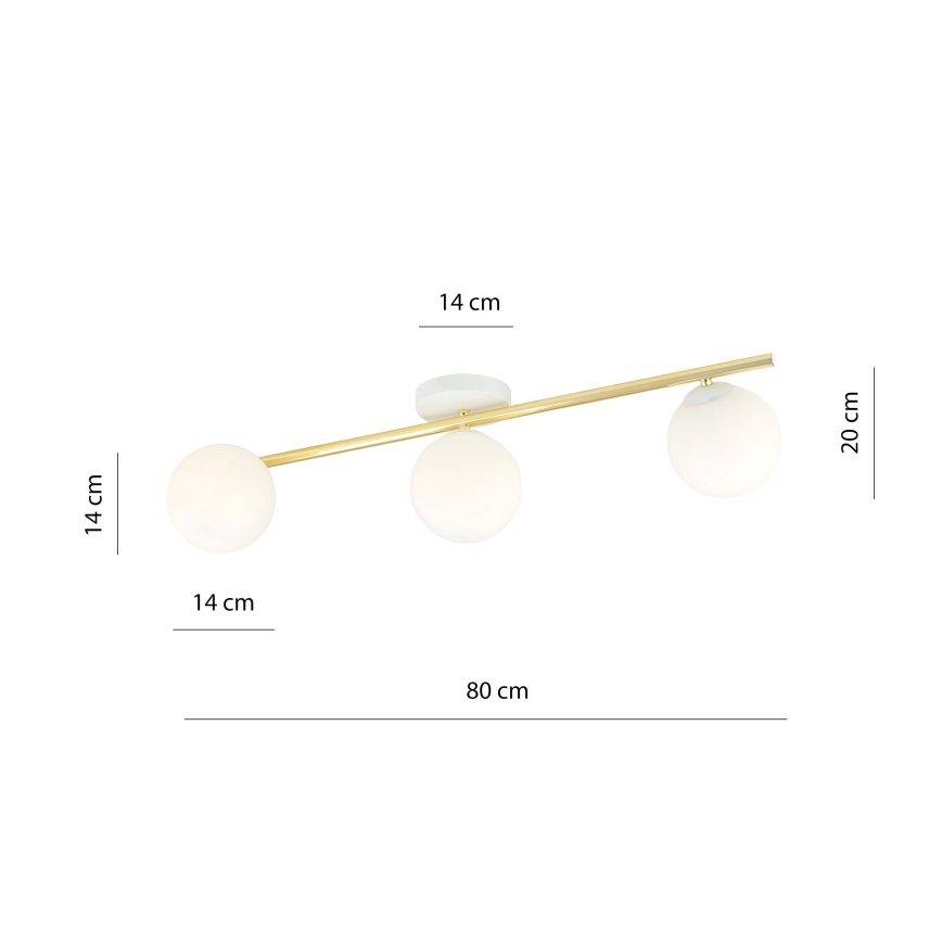 Stropné svietidlo SPLENDI 3xE14/10W/230V biela/zlatá