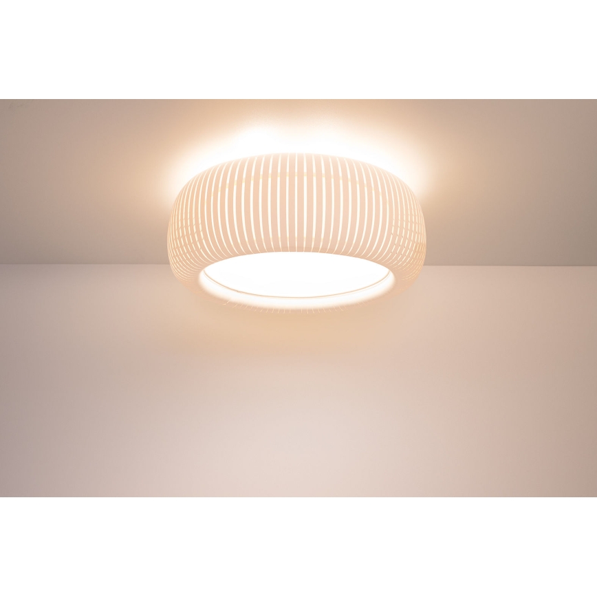 Stropné svietidlo STRIPES 2xE27/40W/230V pr. 55 cm biela/krémová