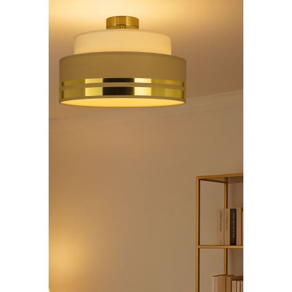 Stropné svietidlo TAMI 1xE27/60W/230V pr. 40 cm béžová/hnedá/zlatá