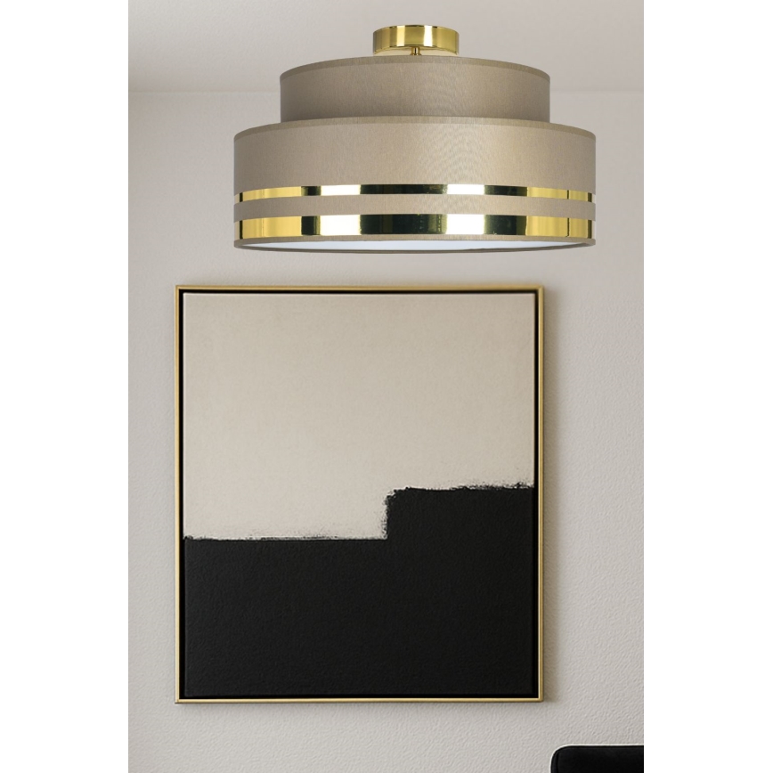 Stropné svietidlo TAMI 1xE27/60W/230V pr. 40 cm hnedá/zlatá