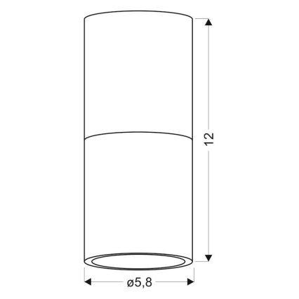 Stropné svietidlo TUBA 1xGU10/50W/230V čierna