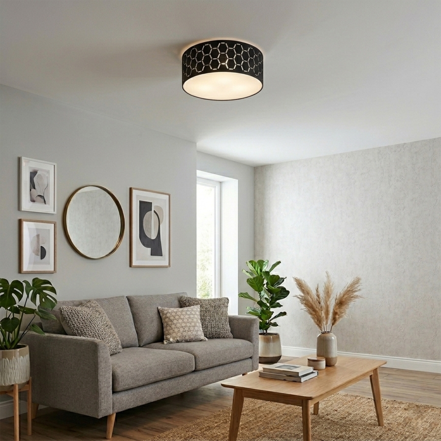 Stropné svietidlo ULLE 1xE27/15W/230V pr. 35 cm čierne