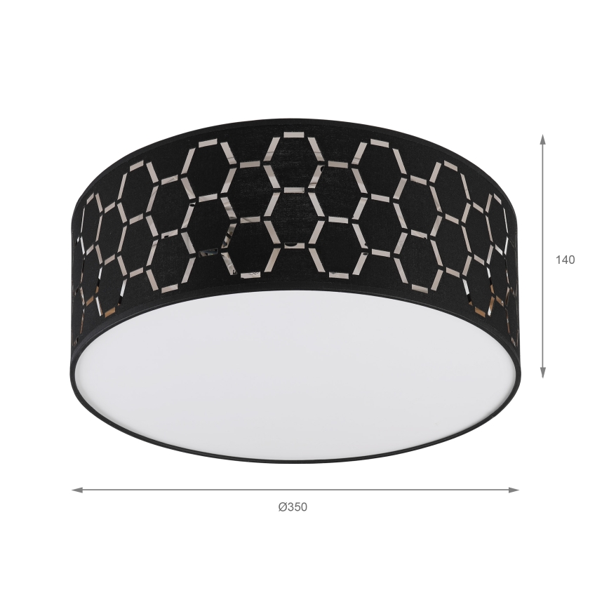 Stropné svietidlo ULLE 1xE27/15W/230V pr. 35 cm čierne