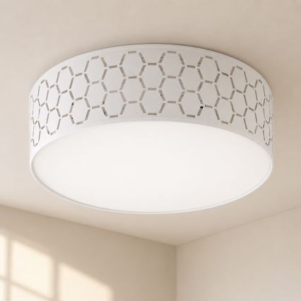 Stropné svietidlo ULLE 2xE27/15W/230V pr. 45 cm biela