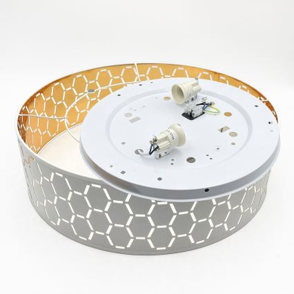 Stropné svietidlo ULLE 2xE27/15W/230V pr. 45 cm biela