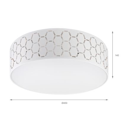 Stropné svietidlo ULLE 2xE27/15W/230V pr. 45 cm biela