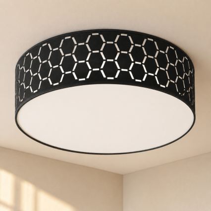 Stropné svietidlo ULLE 2xE27/15W/230V pr. 45 cm čierne