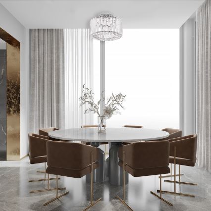 Stropné svietidlo VETRO 1xE27/15W/230V pr. 24,5 cm matný chróm