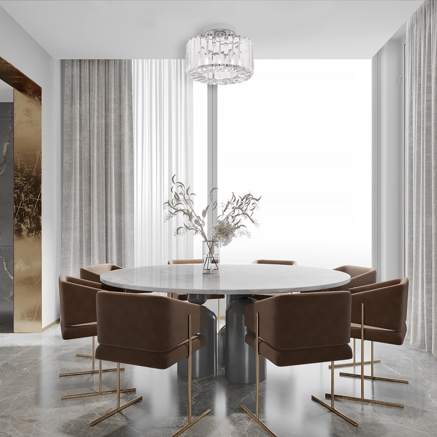 Stropné svietidlo VETRO 1xE27/15W/230V pr. 24,5 cm matný chróm