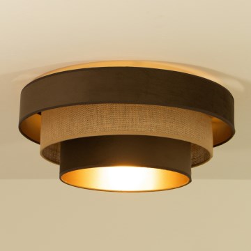 Stropné svietidlo WENTA 1xE27/60W/230V pr. 50 cm hnedé/juta