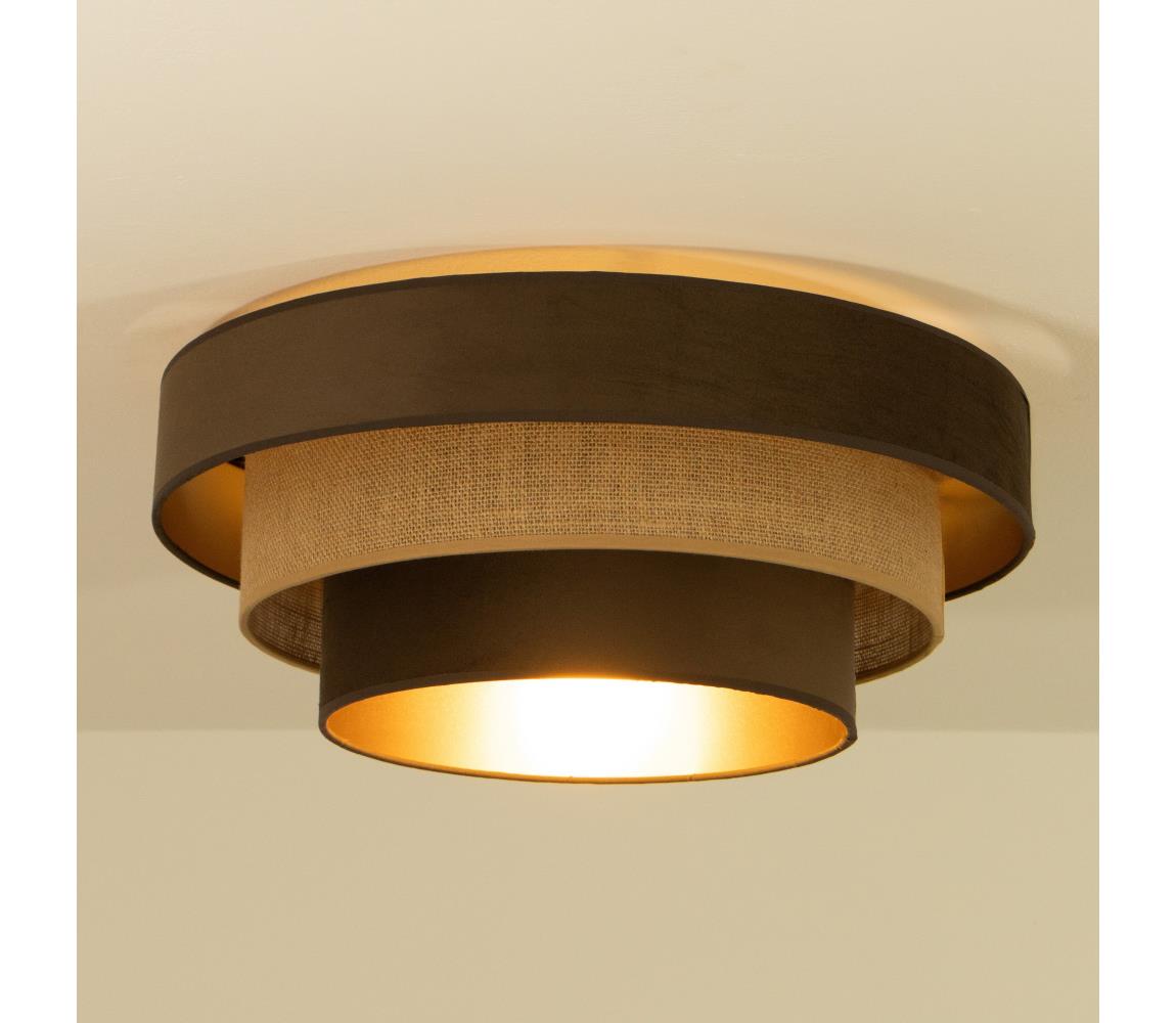 Stropné svietidlo WENTA 1xE27/60W/230V pr. 50 cm hnedé/juta H0841