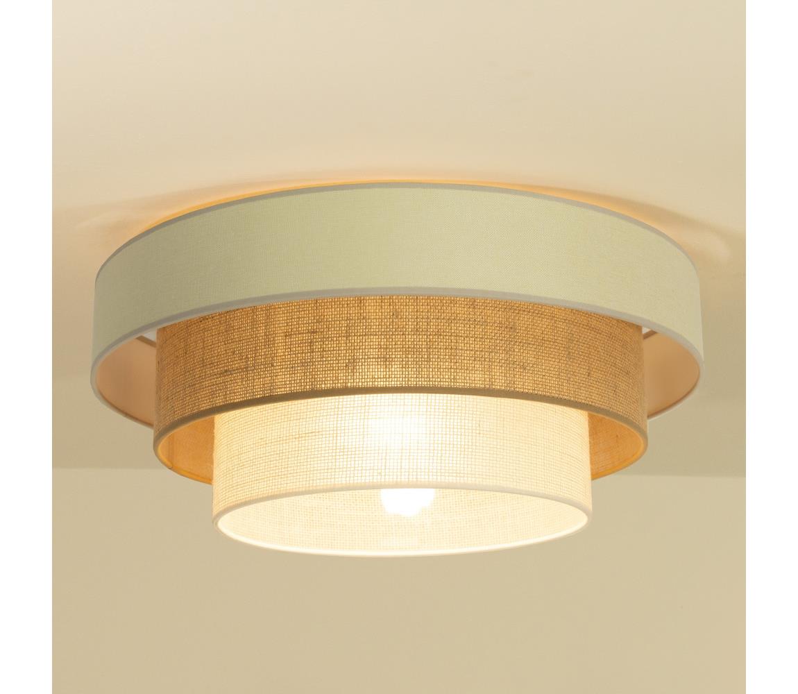 Stropné svietidlo WENTA 1xE27/60W/230V, priemer 50 cm, béžová/juta H0052