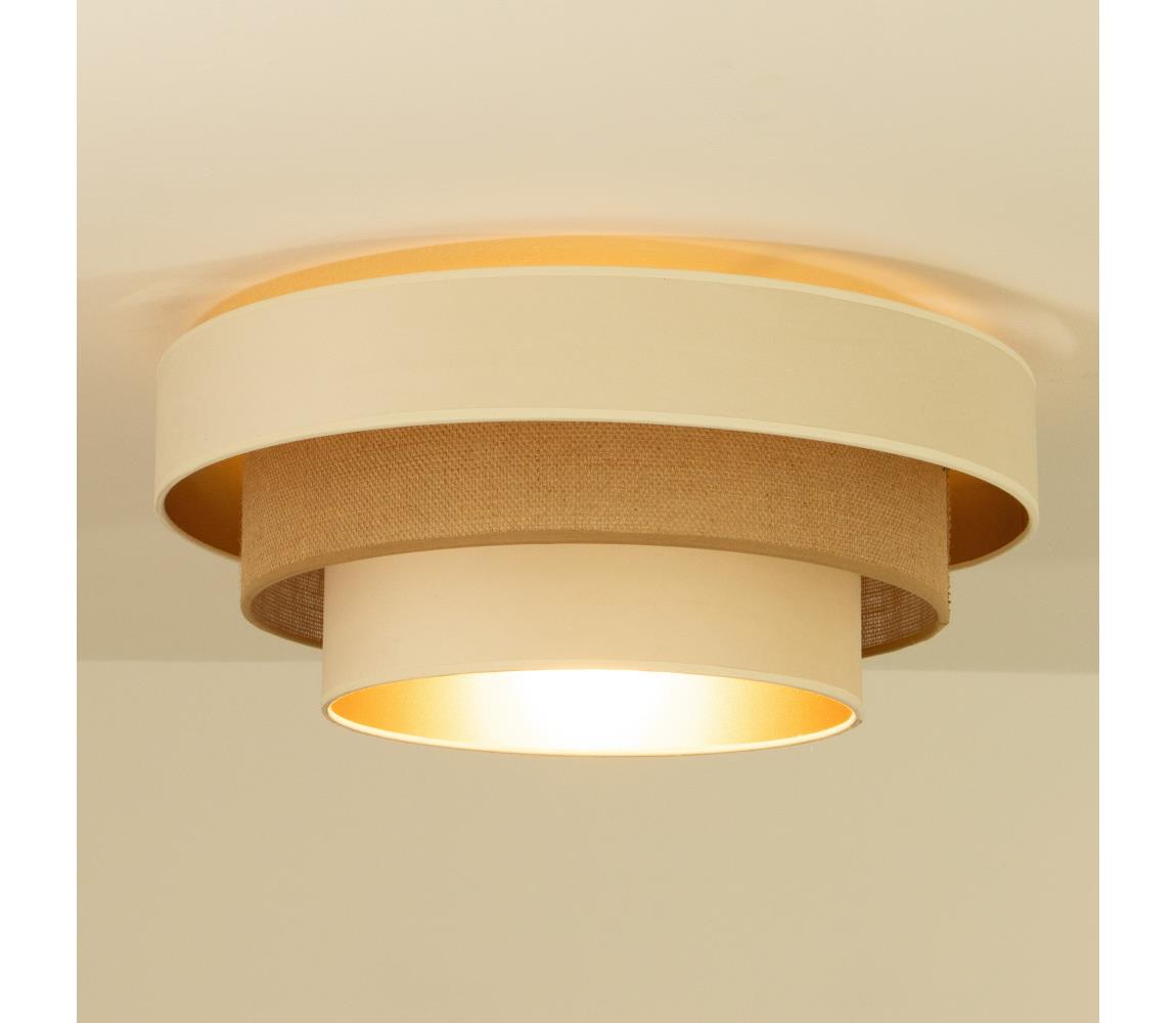 Stropné svietidlo WENTA 1xE27/60W/230V priemer 50 cm béžové/juta H0720