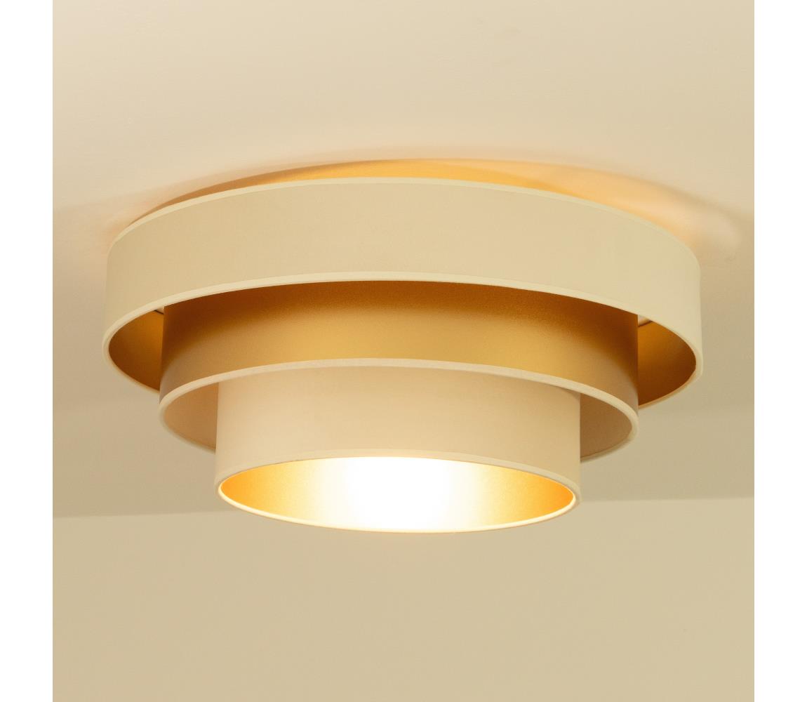 Stropné svietidlo WENTA 1xE27/60W/230V priemer 50 cm béžové/zlaté H0722