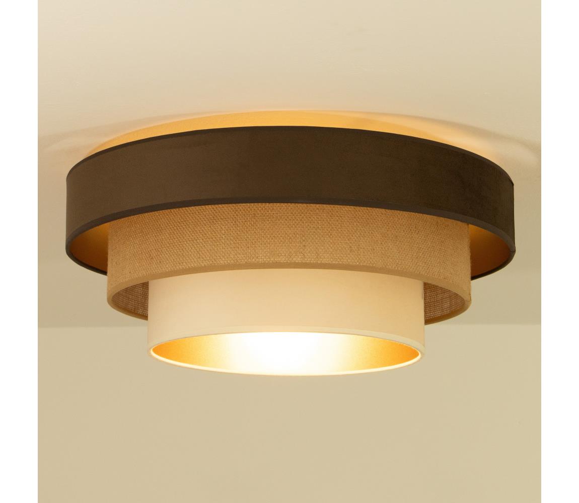 Stropné svietidlo WENTA 1xE27/60W/230V priemer 50 cm hnedá/juta/béžová H0786