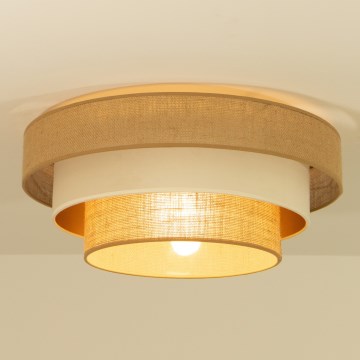 Stropné svietidlo WENTA 1xE27/60W/230V, priemer 50 cm, juta/béžová