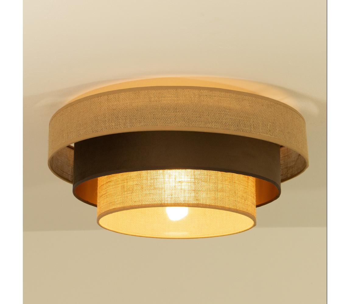 Stropné svietidlo WENTA 1xE27/60W/230V, priemer 50 cm, juta/hnedá H0788