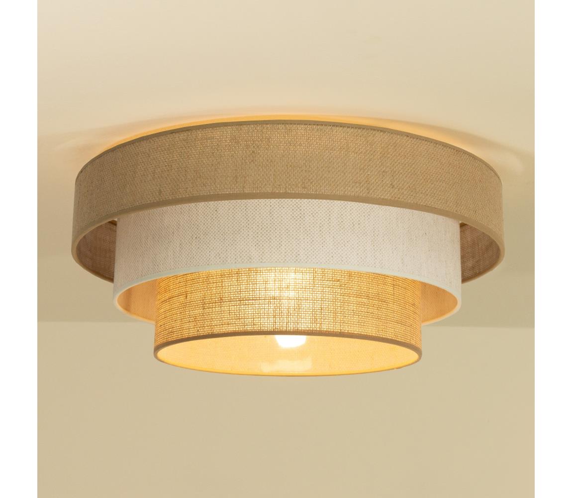 Stropné svietidlo WENTA 1xE27/60W/230V priemer 50 cm juta/krémová H0050