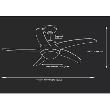 Stropný ventilátor 2xE27/20W/230V + diaľkové ovládanie