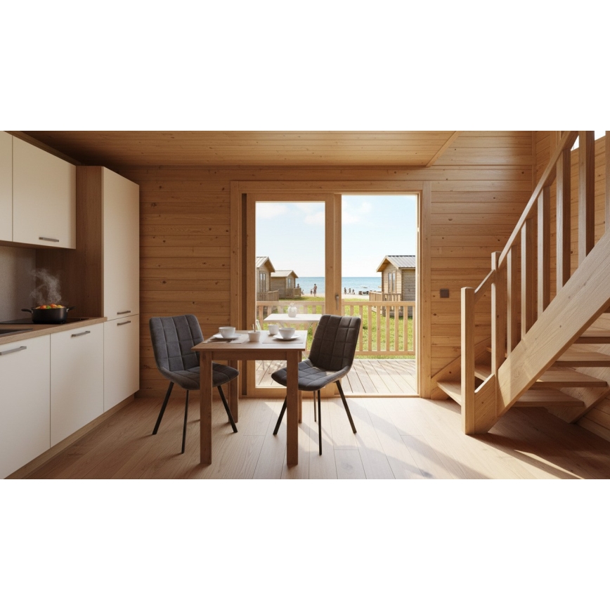 Štvorcový jedálenský stôl LEVI dub