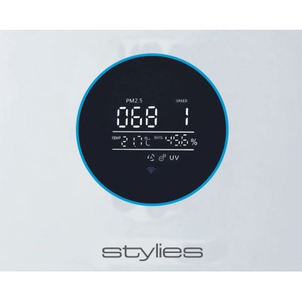 Stylies - Čistička vzduchu s zvlhčovačom ALPHA 68W/230V Wi-Fi biela