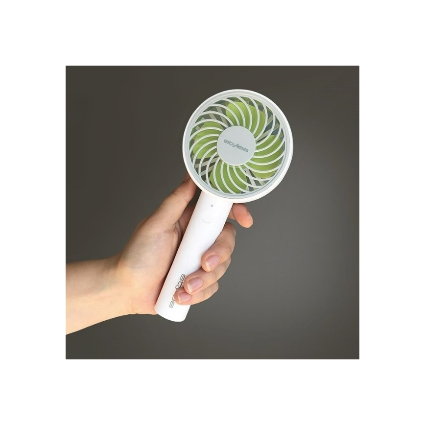 Stylies - Nabíjací ručný ventilátor LACERTA 4W/5V 2500 mAh biela