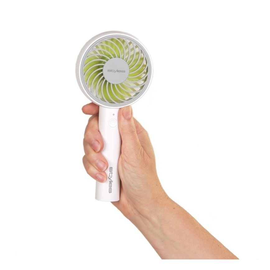 Stylies - Nabíjací ručný ventilátor LACERTA 4W/5V 2500 mAh biela
