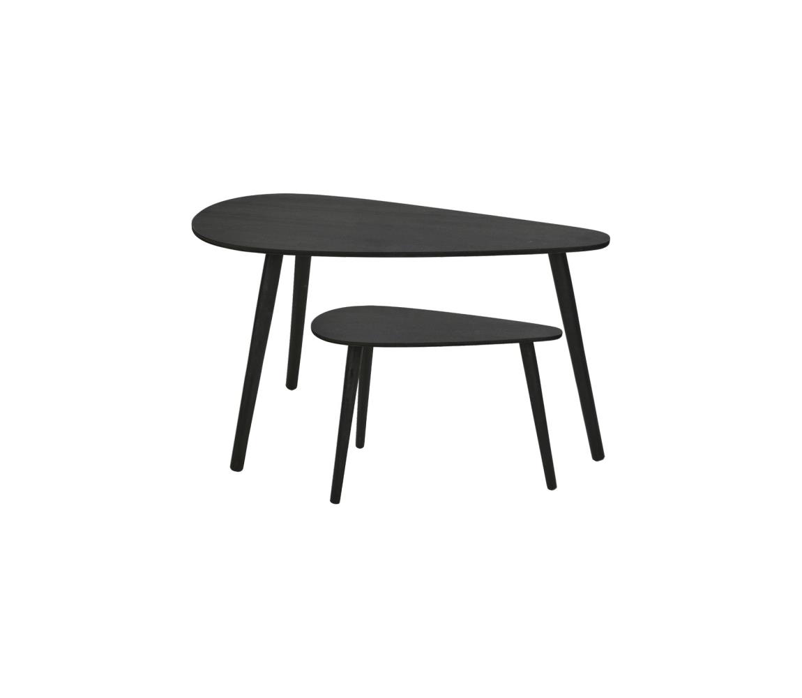 Koopman Súprava 2 ks konferenčných stolíkov SOLE 60/80x30/40 cm čierne KR8200320