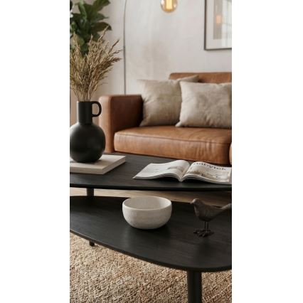 Súprava 2 ks konferenčných stolíkov SOLE 60/80x30/40 cm čierne