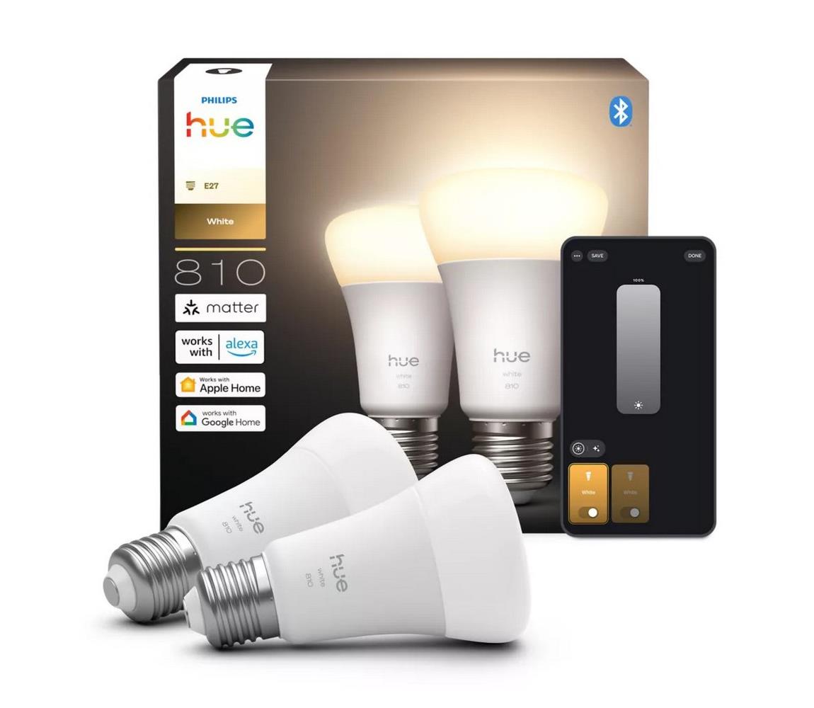 Súprava 2 ks stmievateľných LED žiaroviek Philips Hue WHITE E27/7W/230V 2700K 872110307256600