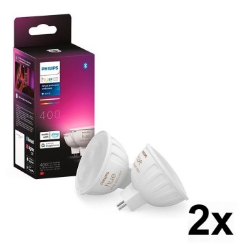 Súprava 4x stmievateľných LED RGBW žiaroviek Philips Hue WHITE AND COLOR AMBIANCE GU5,3/MR16/6,3W/12V 2000-6500K