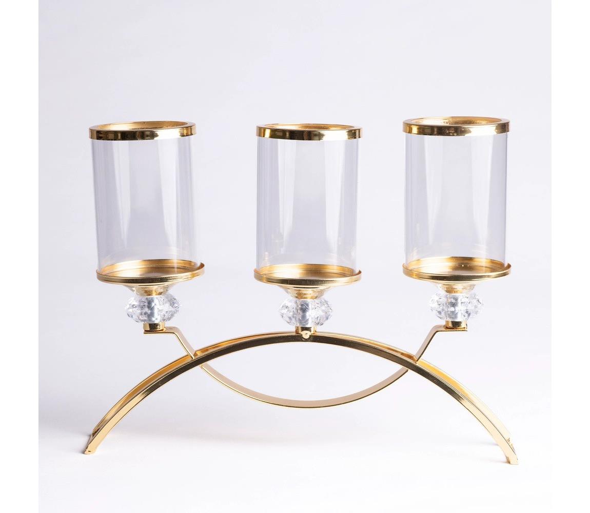 Estilo Home Svietnik GLAMOUR zlatý/priehľadný 5905623251073
