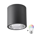 Світильник JUPITER LED RGBW з регулюванням яскравості 1xE27/6,5W/230V 2700-6500K Wi-Fi діаметр 13 см чорний