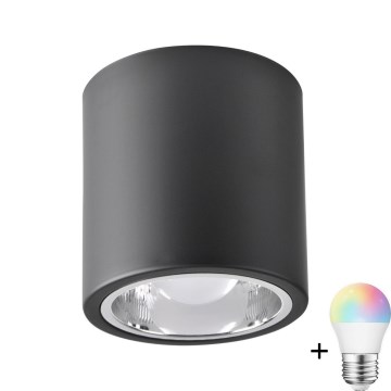 Світильник JUPITER LED RGBW з регулюванням яскравості 1xE27/6,5W/230V 2700-6500K Wi-Fi діаметр 13 см чорний