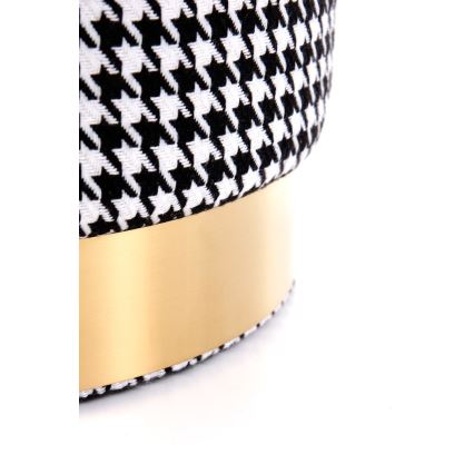 Taburet ARUNA pr. 36 cm biela/čierna/zlatá