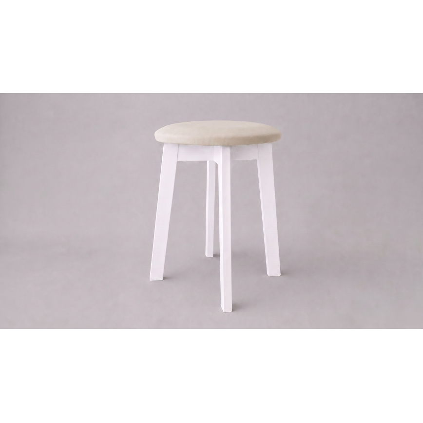 Taburet KUBE pr. 36 cm biela/béžová