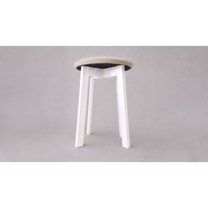 Taburet KUBE pr. 36 cm biela/béžová