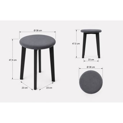 Taburet KUBE pr. 36 cm biela/béžová