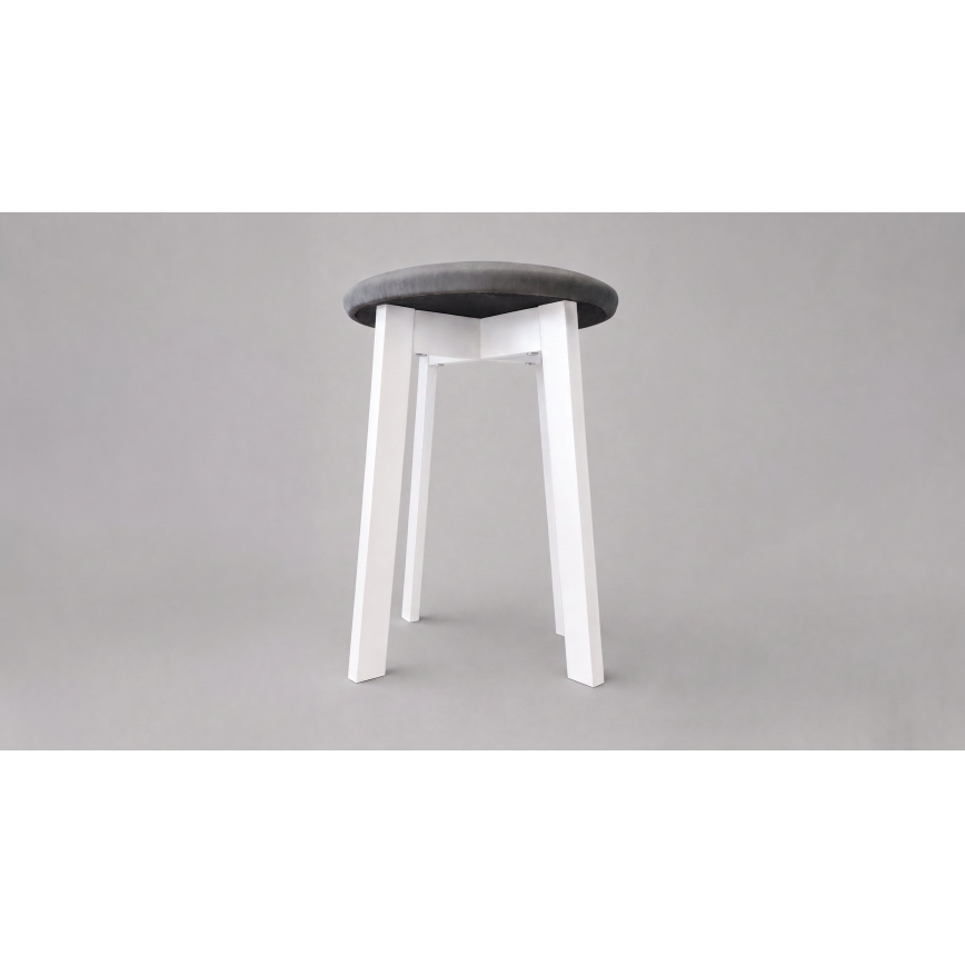 Taburet KUBE pr. 36 cm biela/šedá