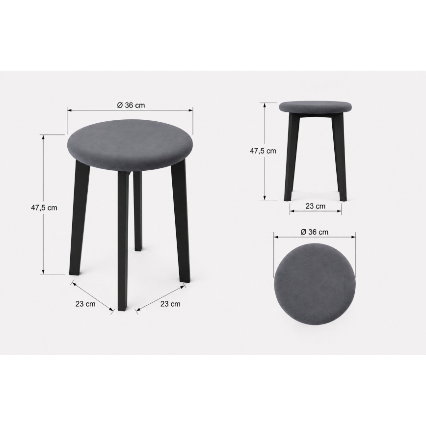 Taburet KUBE pr. 36 cm čierna/béžová