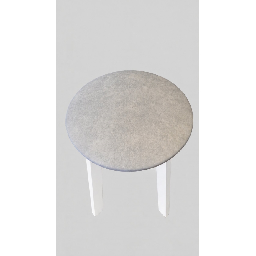 Taburet KUBE priemer 36 cm biela/krémová