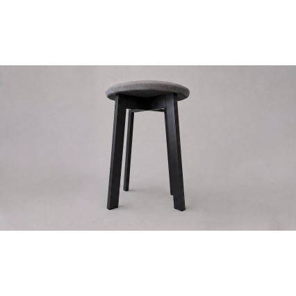 Taburet KUBE, priemer 36 cm, čierna/šedá