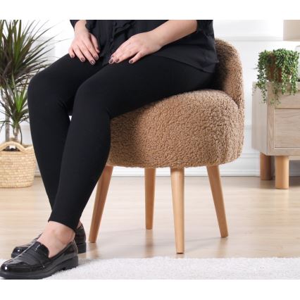 Taburet MIKI, priemer 46 cm, hnedý