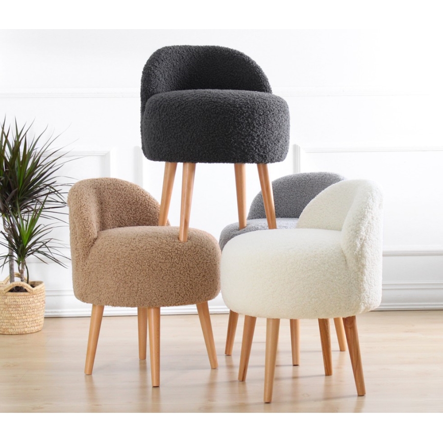 Taburet MIKI, priemer 46 cm, hnedý