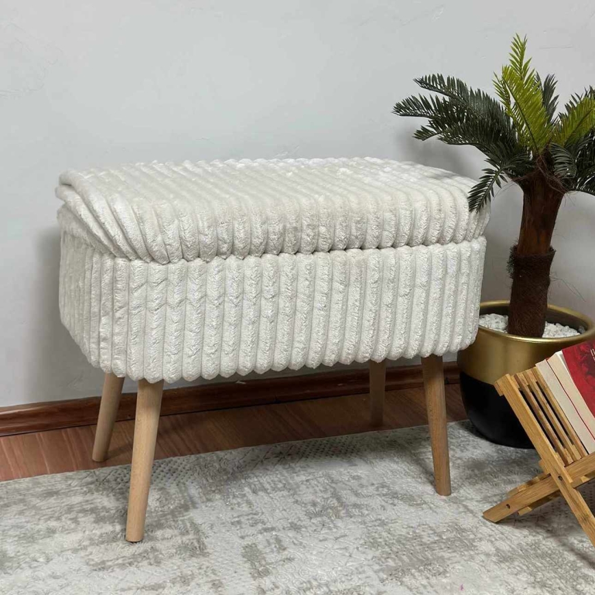 Taburet MOLIS 35x60 cm biela