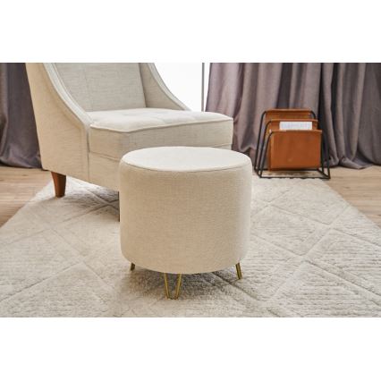 Taburet NANI, priemer 40 cm, krémový