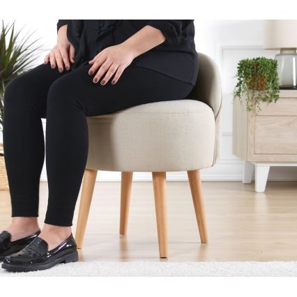 Taburet NIKI Ø 46 cm, krémový