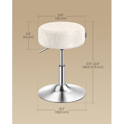 Taburet NUBE, priemer 38,5 cm, biely