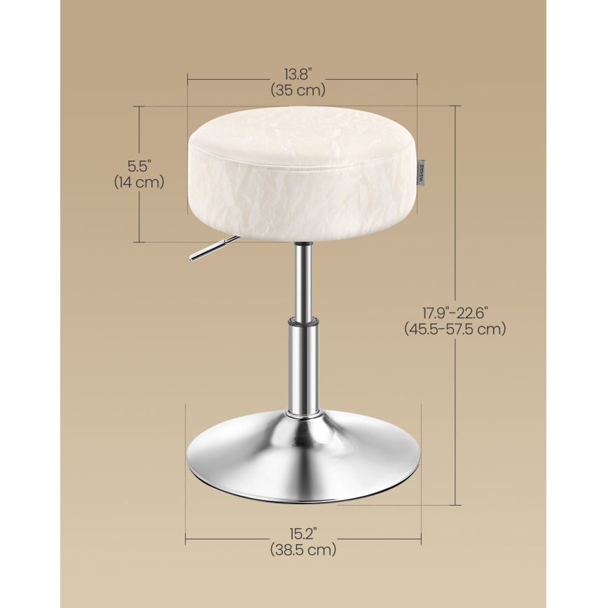 Taburet NUBE, priemer 38,5 cm, biely