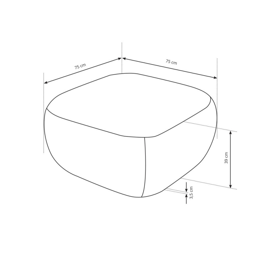 Taburet OLBIA 75x75 cm béžový